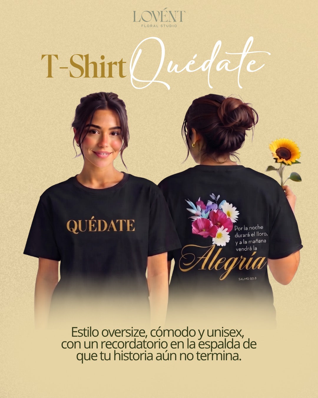 "Quédate" T-Shirt Black