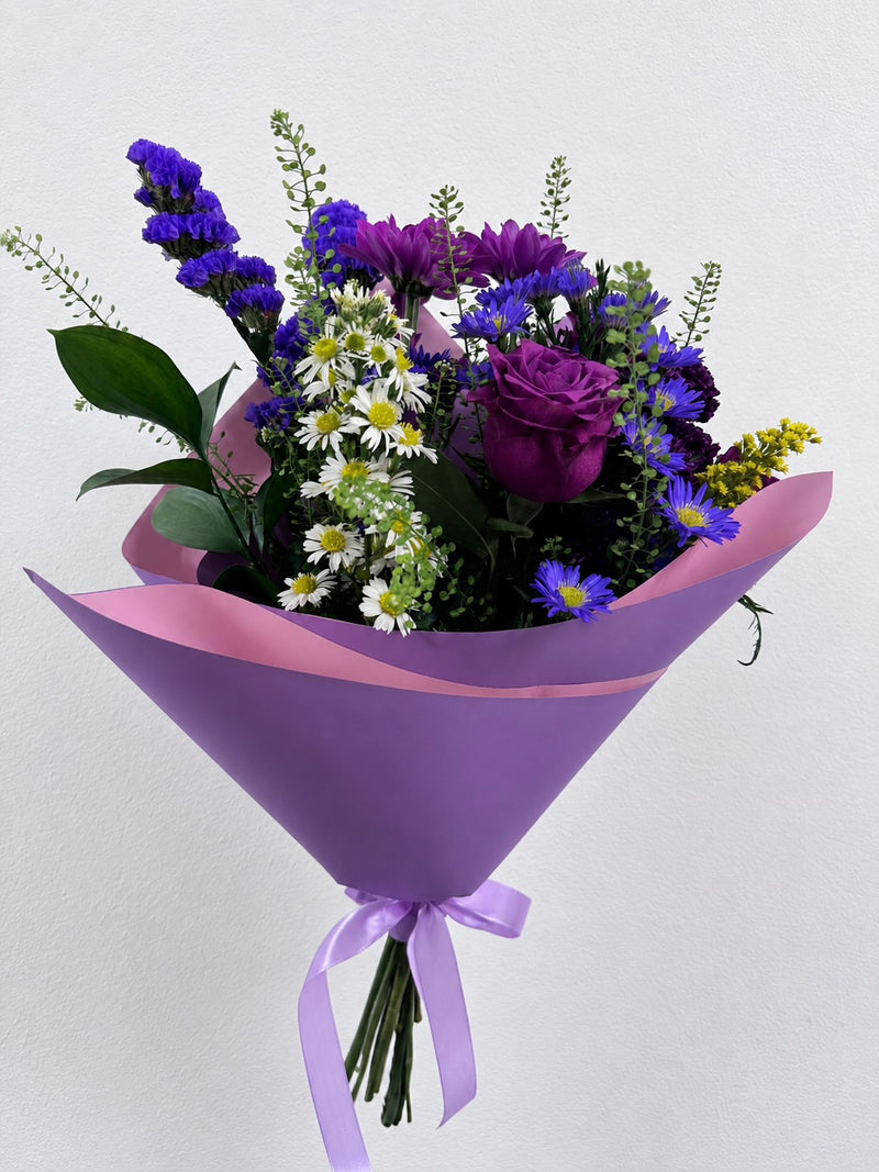 Purple Bloom Lilac Rose and Daisy Bouquet