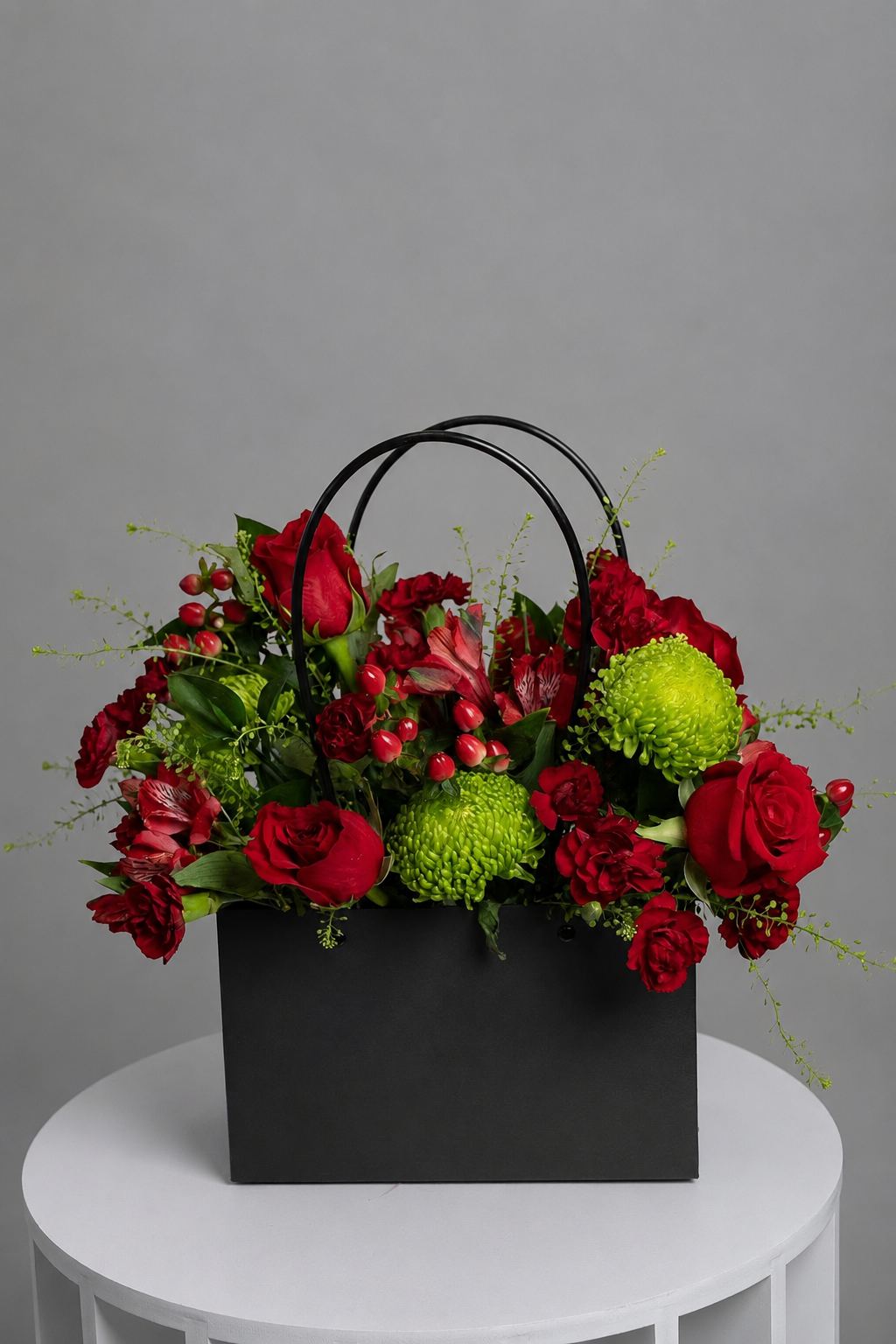 Elara Red Rose and Chrysanthemum Flower Bag