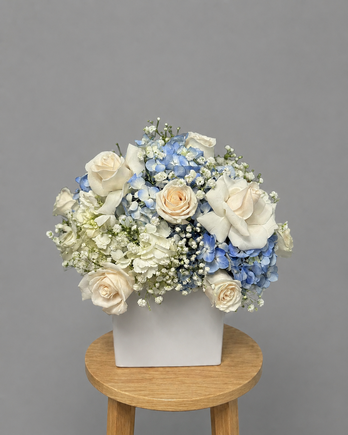 Soft Bloom Rose and Hydrangea Vase